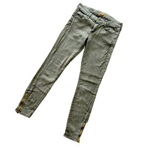 Mother the looker ankle zip pop green size 28